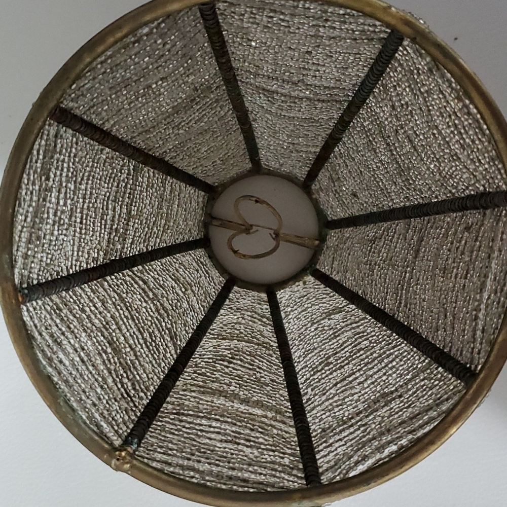 Brass beaded lamp shade - Picture 3 of 6